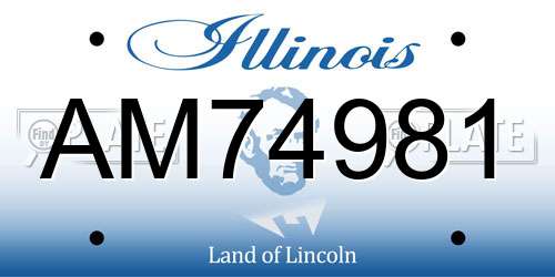 AM74981 Illinois License Plate