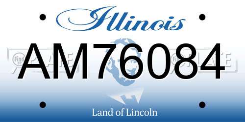 AM76084 Illinois License Plate