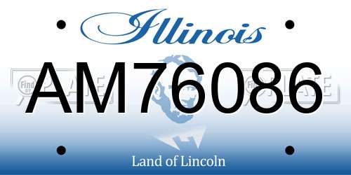 AM76086 Illinois License Plate