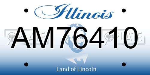AM76410 Illinois License Plate