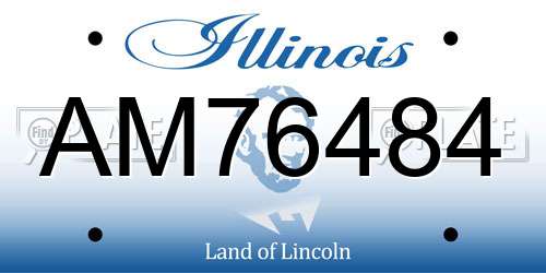 AM76484 Illinois License Plate