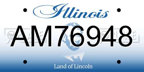 AM76948 Illinois License Plate
