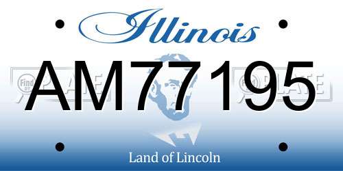 AM77195 Illinois License Plate