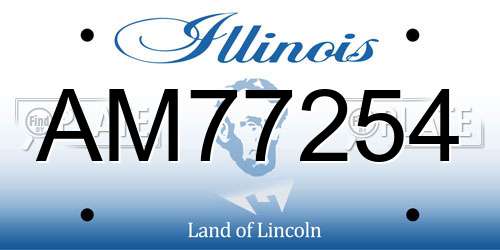 AM77254 Illinois License Plate