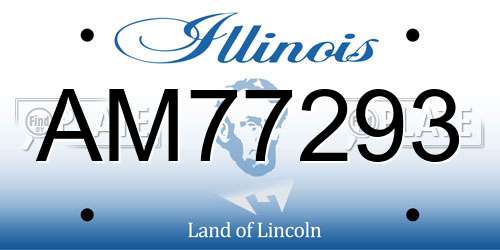 AM77293 Illinois License Plate