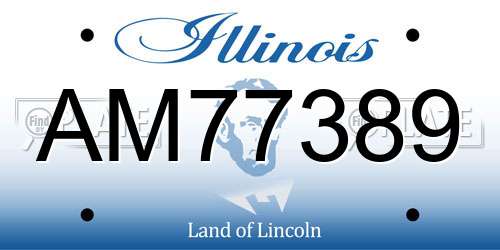 AM77389 Illinois License Plate