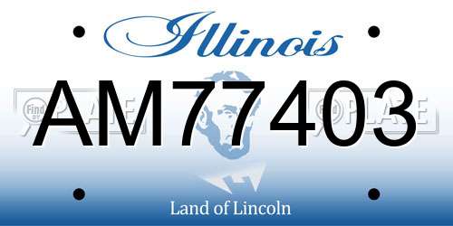 AM77403 Illinois License Plate