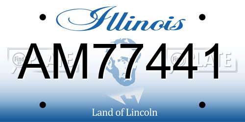 AM77441 Illinois License Plate