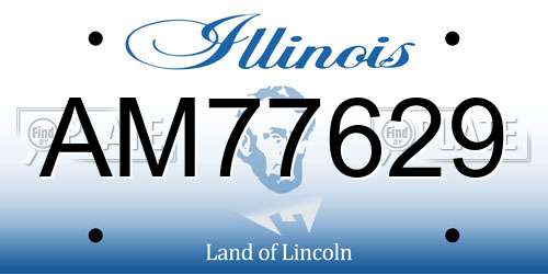 AM77629 Illinois License Plate