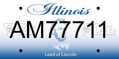 AM77711 Illinois License Plate
