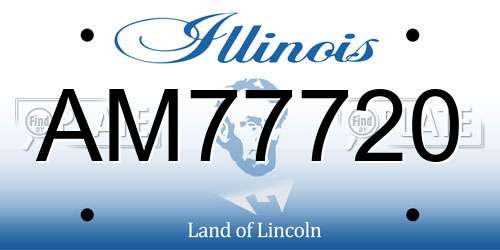 AM77720 Illinois License Plate