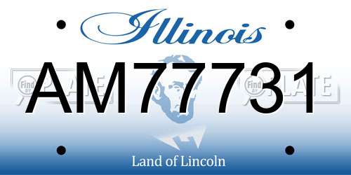 AM77731 Illinois License Plate