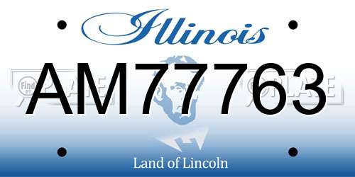 AM77763 Illinois License Plate