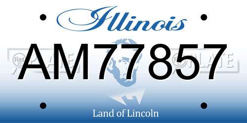 AM77857 Illinois License Plate