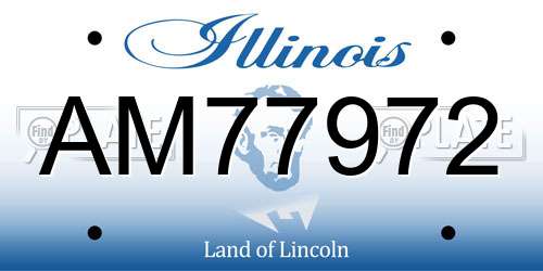 AM77972 Illinois License Plate