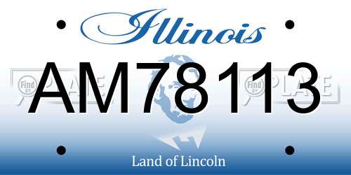 AM78113 Illinois License Plate