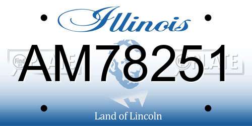 AM78251 Illinois License Plate