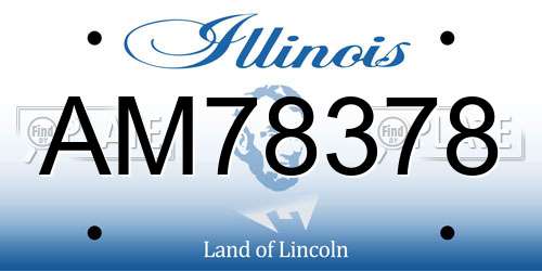 AM78378 Illinois License Plate