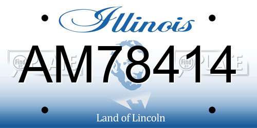 AM78414 Illinois License Plate