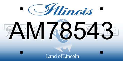 AM78543 Illinois License Plate