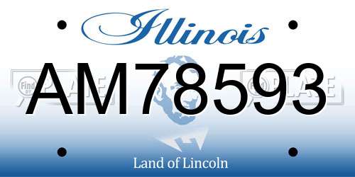 AM78593 Illinois License Plate
