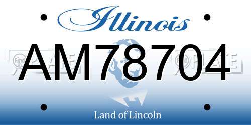 AM78704 Illinois License Plate