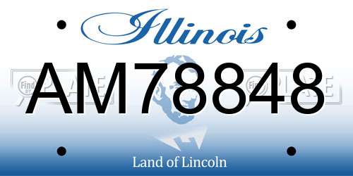 AM78848 Illinois License Plate