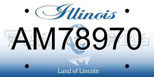 AM78970 Illinois License Plate