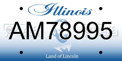 AM78995 Illinois License Plate