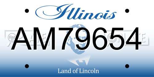 AM79654 Illinois License Plate