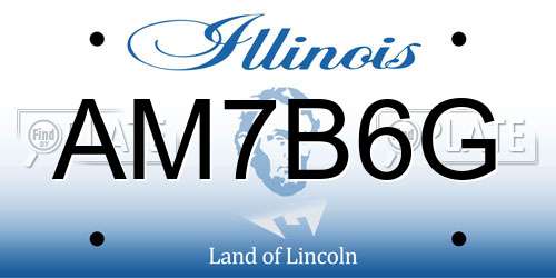 AM7B6G Illinois License Plate