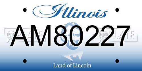 AM80227 Illinois License Plate