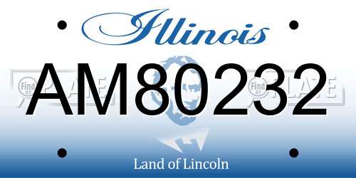AM80232 Illinois License Plate