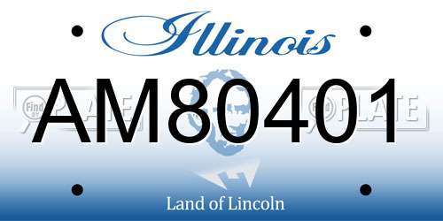 AM80401 Illinois License Plate