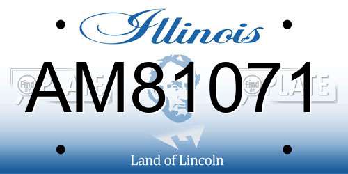 AM81071 Illinois License Plate