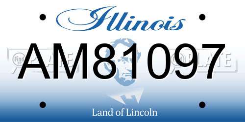 AM81097 Illinois License Plate