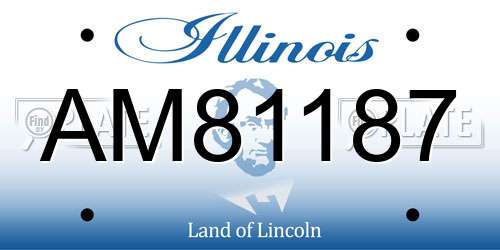 AM81187 Illinois License Plate