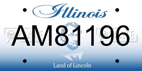 AM81196 Illinois License Plate