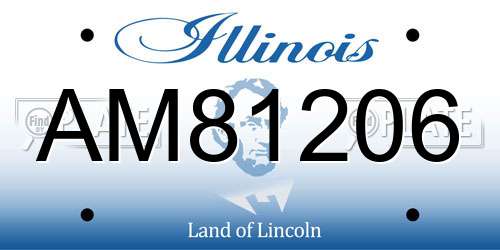 AM81206 Illinois License Plate