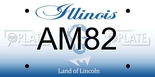 AM82 Illinois License Plate