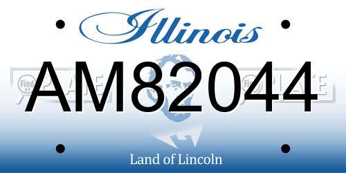 AM82044 Illinois License Plate
