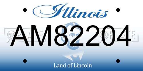 AM82204 Illinois License Plate