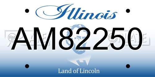 AM82250 Illinois License Plate
