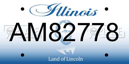 AM82778 Illinois License Plate