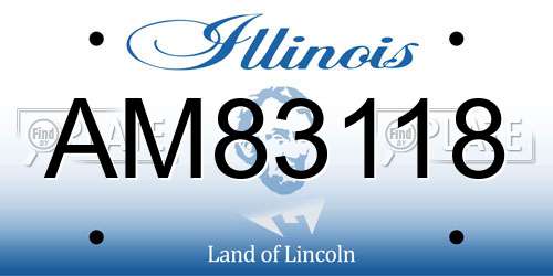 AM83118 Illinois License Plate