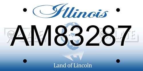 AM83287 Illinois License Plate