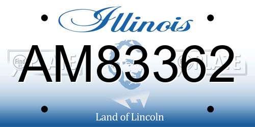 AM83362 Illinois License Plate