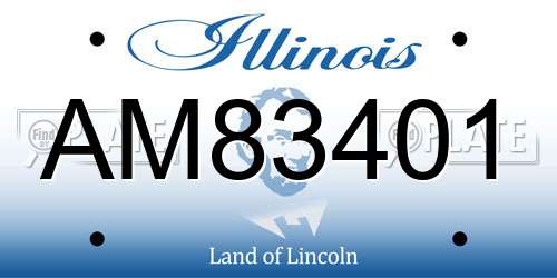 AM83401 Illinois License Plate