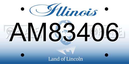 AM83406 Illinois License Plate