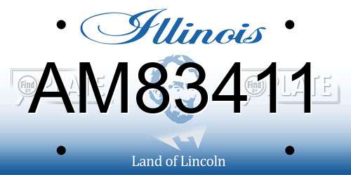 AM83411 Illinois License Plate
